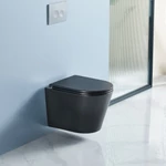 LUNART Argon fali WC tornádó öblítéssel, ülőkével, Matt Black
