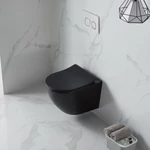 LUNART Polly kompakt fali WC tornádó öblítéssel, ülőkével, Matt Black