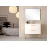 LUNART Hugo 80 2 fiókos alsószekrény lábbal, White Oak