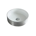 LUNART by AQUORE Milla 350 mosdó, Brushed Silver / White