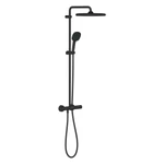 GROHE Tempesta Cube 250 thermosztátos zuhanyrendszer szögletes fejjel, Matt Black