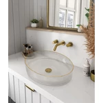 Lavabos Cristal Viena üvegmosdó 375x500x130mm, Gold-Transparente