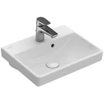 VILLEROY Avento szögletes kézmosó 450x370, Glossy White Alpin