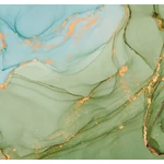 HB SPC/vinyl vízálló fali panel, Painted Marble Green and Blue (2605 x 2802 mm)