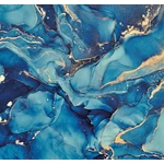 HB SPC/vinyl vízálló fali panel, Painted Marble Dark Blue (2605 x 2802 mm)