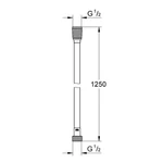 GROHE Silverflex zuhany gégecső 125 cm, Phantom Black