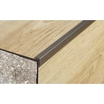 Lefúrható “F” lépcsőélvédő profil 2500x30x13 mm, eloxált matt pezsgő