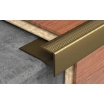 Lépcsőélvédő profil laminált padlóhoz 2700x16x23 mm, eloxált matt bronz