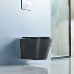 LUNART Argon fali WC tornádó öblítéssel, ülőkével, Matt Black