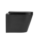 LUNART Argon fali WC tornádó öblítéssel, ülőkével, Matt Black