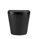 LUNART Argon fali WC tornádó öblítéssel, ülőkével, Matt Black