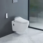 LUNART Clever Comfort perem nélküli fali WC intelligens ülőkével, Glossy White