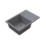 LUNART Lilu Max egymedencés gránit mosogató csepptálcával, Light Grey