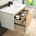 LUNART Uno 80 1 fiók + rejtett fiókos alsószekrény, White Oak