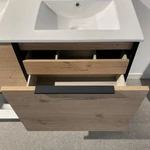 LUNART Uno 80 1 fiók + rejtett fiókos alsószekrény, White Oak