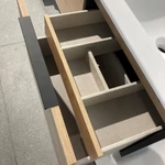 LUNART Uno 80 1 fiók + rejtett fiókos alsószekrény, White Oak