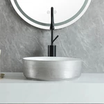 LUNART by AQUORE Milla 350 mosdó, Brushed Silver / White