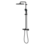 GROHE Tempesta Cube 250 thermosztátos zuhanyrendszer szögletes fejjel, Matt Black