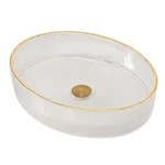 Lavabos Cristal Viena üvegmosdó 375x500x130mm, Gold-Transparente