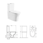 LUNART by AQUORE Guda perem nélküli, álló WC szett, Glossy White