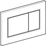GEBERIT Sigma01 SQUARE működtetőlap 2 mennyiséges öblítéshez, fényes króm