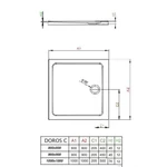 RADAWAY Doros C szögletes akril zuhanytálca szifonnal 90x90, fehér