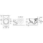 VILLEROY Subway 2.0 perem nélküli fali WC, mély öblítésű, Soft-Close ülőkével, 560x370, G. White Alp