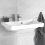 VILLEROY Avento szögletes mosdó 550x370, Glossy White Alpin