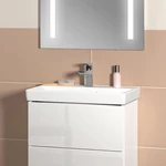 VILLEROY Avento szögletes mosdó 550x370, Glossy White Alpin