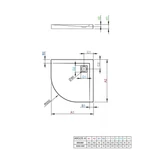 RADAWAY Argos A íves akril zuhanytálca szifonnal 90x90, fehér
