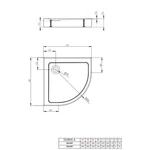 RADAWAY Doros A íves akril zuhanytálca szifonnal 80x80, fehér