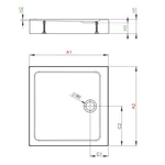 RADAWAY Doros C szögletes akril zuhanytálca szifonnal 80x80, fehér
