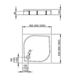 RADAWAY Paros C szögletes műmárvány zuhanytálca szifonnal, állítható lábakkal 90x90, fehér