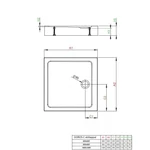 RADAWAY Doros Stone C szögletes akril zuhanytálca előlappal és szifonnal 90x90, fehér
