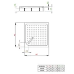 RADAWAY Rodos C szögletes akril zuhanytálca előlappal és szifonnal 90x90, fehér