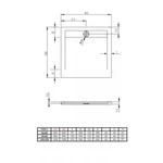 RADAWAY Teos C szögletes műmárvány zuhanytálca szifonnal 80x80, fehér