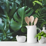 HB SPC/vinyl vízálló fali panel, Tropical Forest Leaves (2605 x 1868 mm)