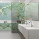 HB SPC/vinyl vízálló fali panel, Painted Marble Green (2605 x 1868 mm)