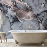 HB SPC/vinyl vízálló fali panel, Painted Marble Black (2605 x 1868 mm)