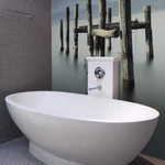 HB SPC/vinyl vízálló fali panel, Wood Trunks in Smooth Water (2605 x 2802 mm)