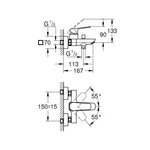 GROHE Cubeo egykaros kádcsaptelep, Matt Black