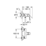 GROHE Cubeo egykaros zuhanycsaptelep, Chrome