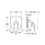 GROHE Cubeo egykaros falsík alatti zuhanycsaptelep, 2 funkciós, Chrome