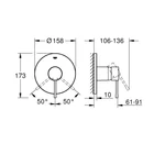 GROHE Essence falsík alatti zuhanycsaptelep, 1 funkciós, Supersteel