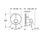 GROHE Essence falsík alatti zuhanycsaptelep, 2 funkciós, Phantom Black