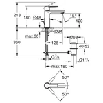 GROHE Lineare egykaros mosdócsaptelep S-es méret, Supersteel