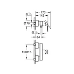 GROHE Lineare egykaros zuhanycsaptelep, Supersteel