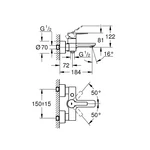 GROHE Lineare egykaros kádtöltő csaptelep, Brushed Hard Graphite