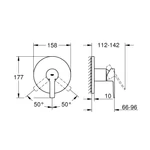 GROHE Lineare egykaros falba épített zuhanycsaptelep, 1 funkciós, Supersteel