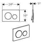 GEBERIT Sigma20 SQUARE működtetőlap 2 mennyiséges öblítéshez, fekete